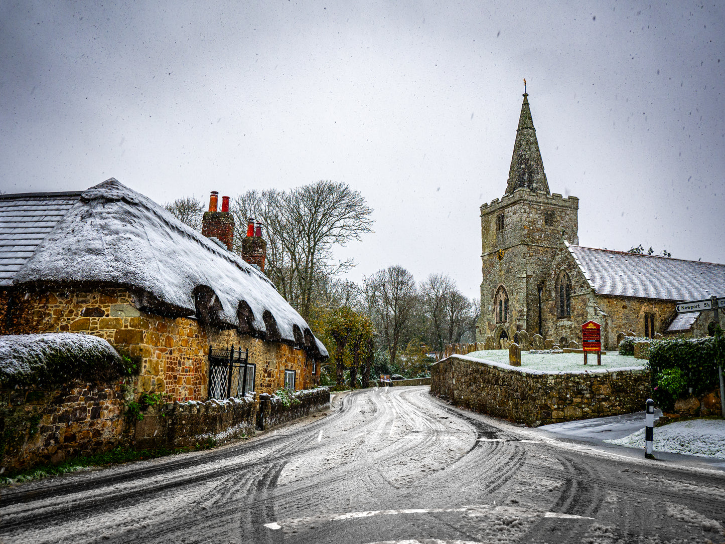 Shorwell Village in Winter