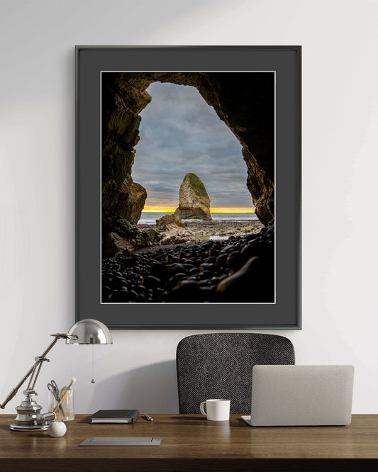 Sunset in the caves, Isle of Wight
