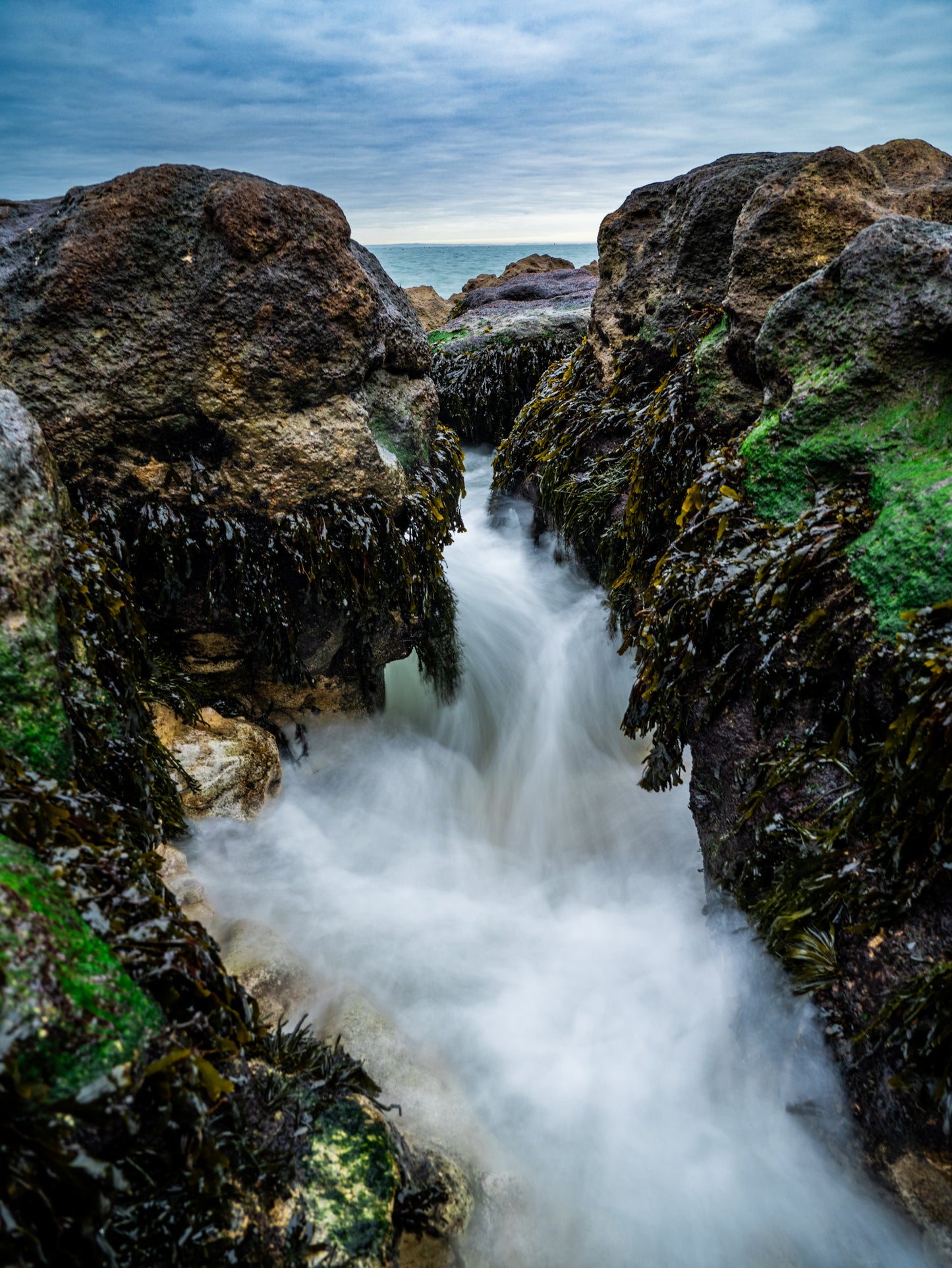 Rushing Water Between Rocks - Seaview